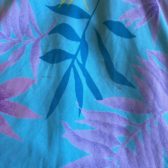 PRIVATE LUXURIES Asymmetric Tropical Floral Print Dress Medium As-Is - Picture 10 of 10